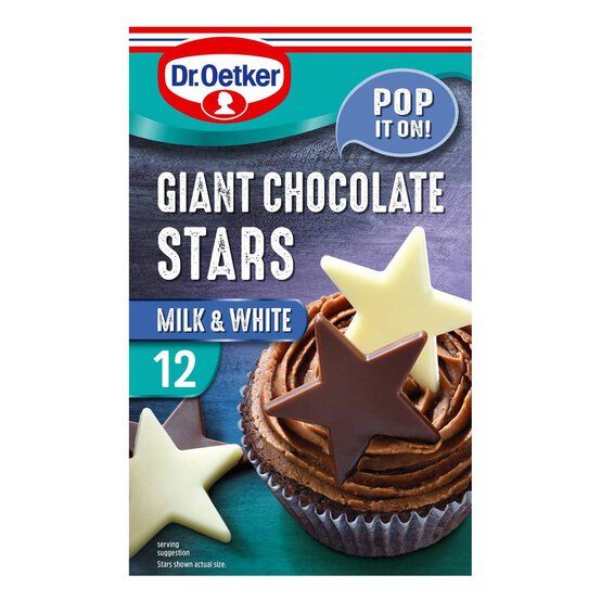 Dr. Oetker Milk and White Giant Chocolate Stars 20g
