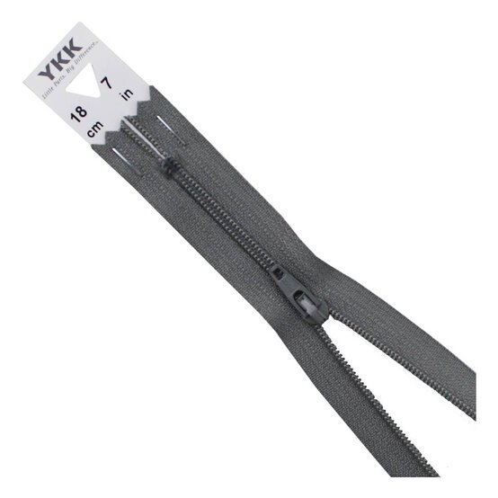 YKK Light Grey Dress and Skirt Zip 18cm