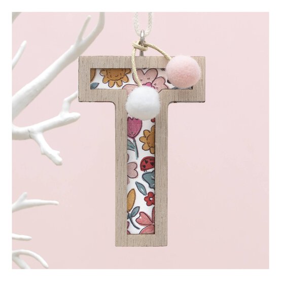 Hanging Wooden Letter T 7.5cm