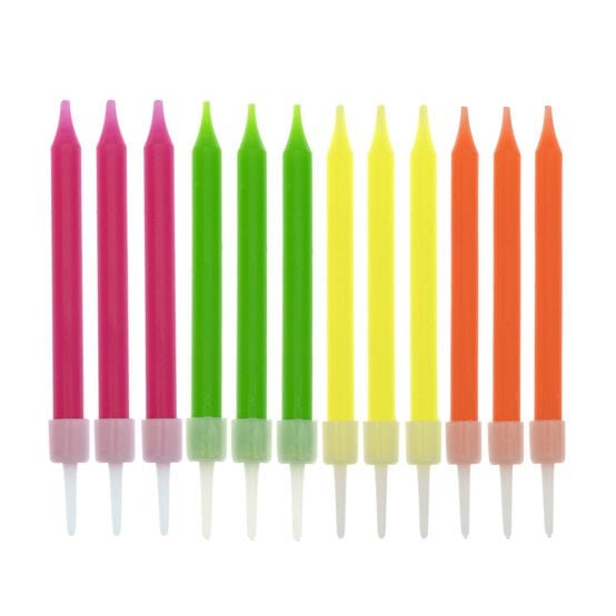 Neon Candles 12 Pack