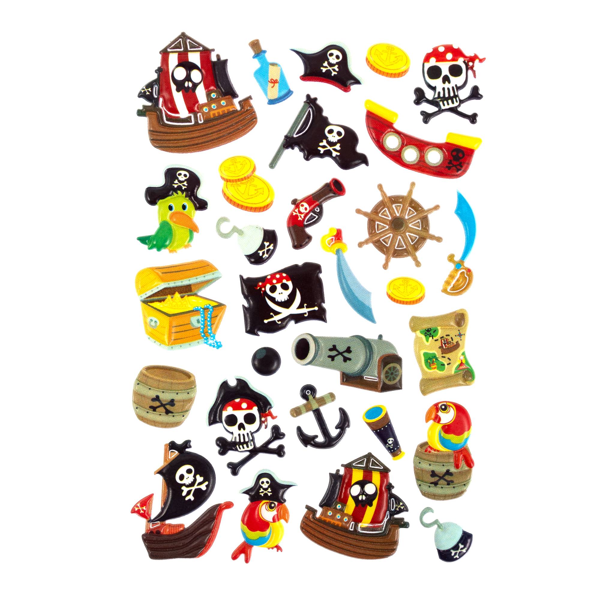 Pirate Puffy Stickers