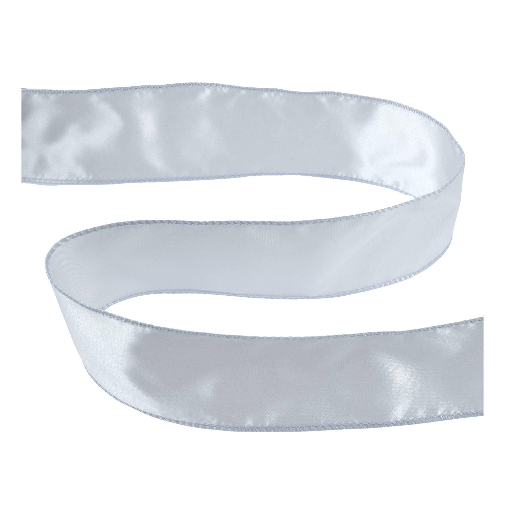 Light Silver Wire Edge Satin Ribbon 63mm x 3m