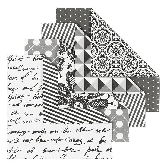 Black Monochrome Origami Paper 10cm 50 Pack