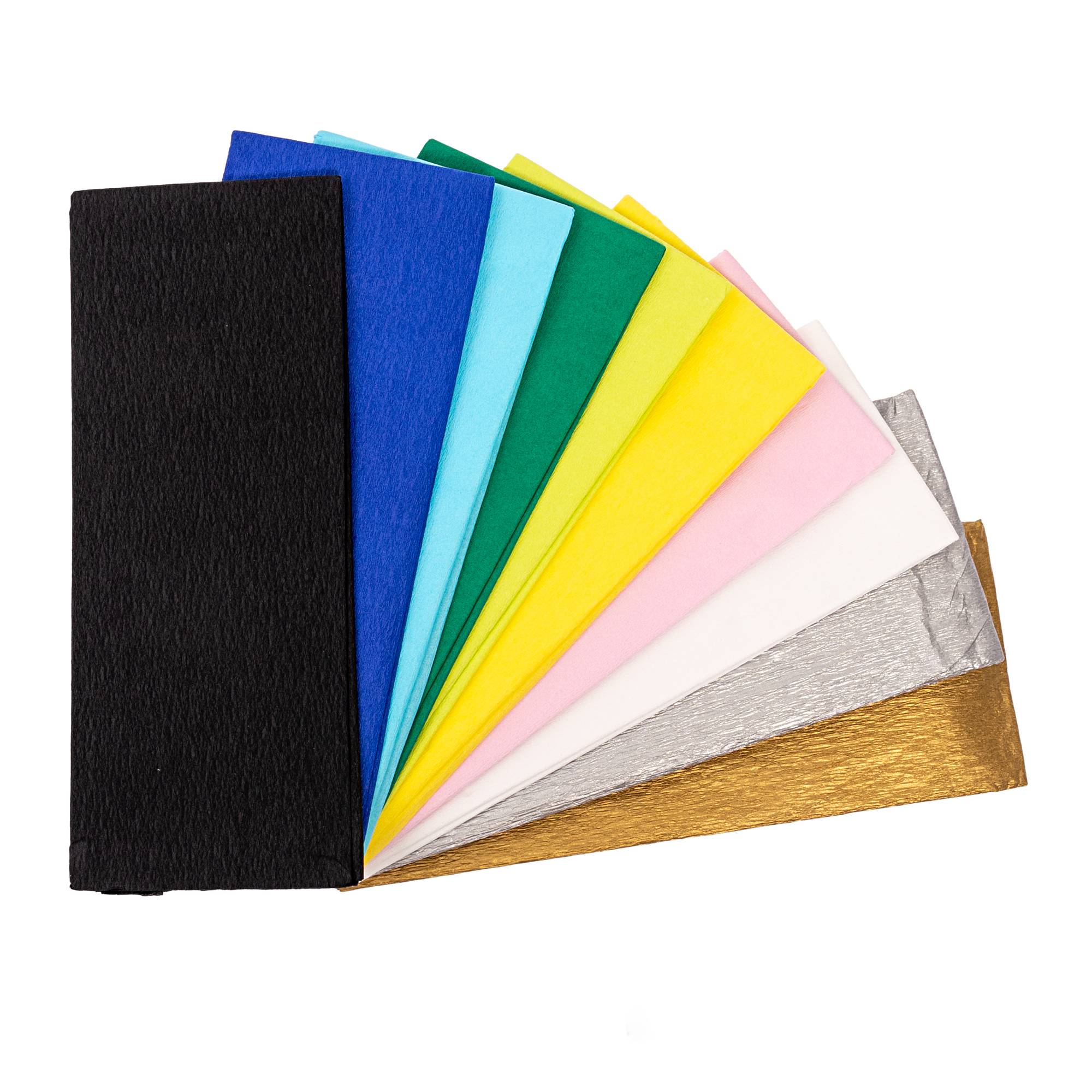 Assorted Crepe Paper 100cm x 50cm 10 Pack