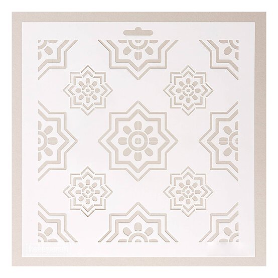 Tile Star Flower Stencil 25cm x 25cm