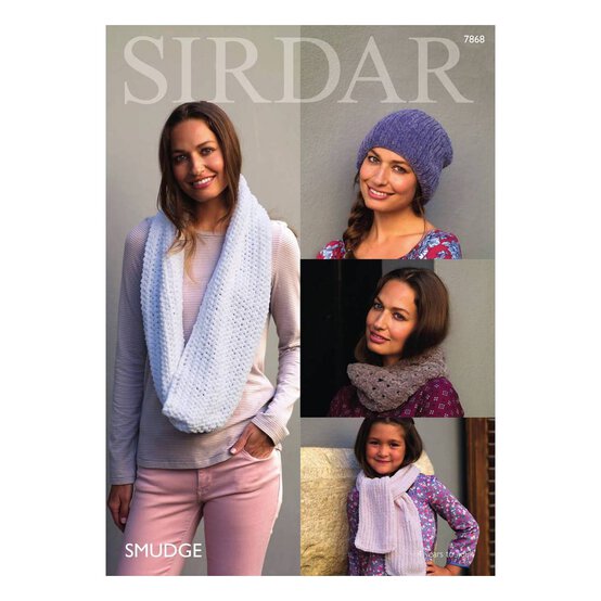 Sirdar Smudge Hats and Scarves Digital Pattern 7868