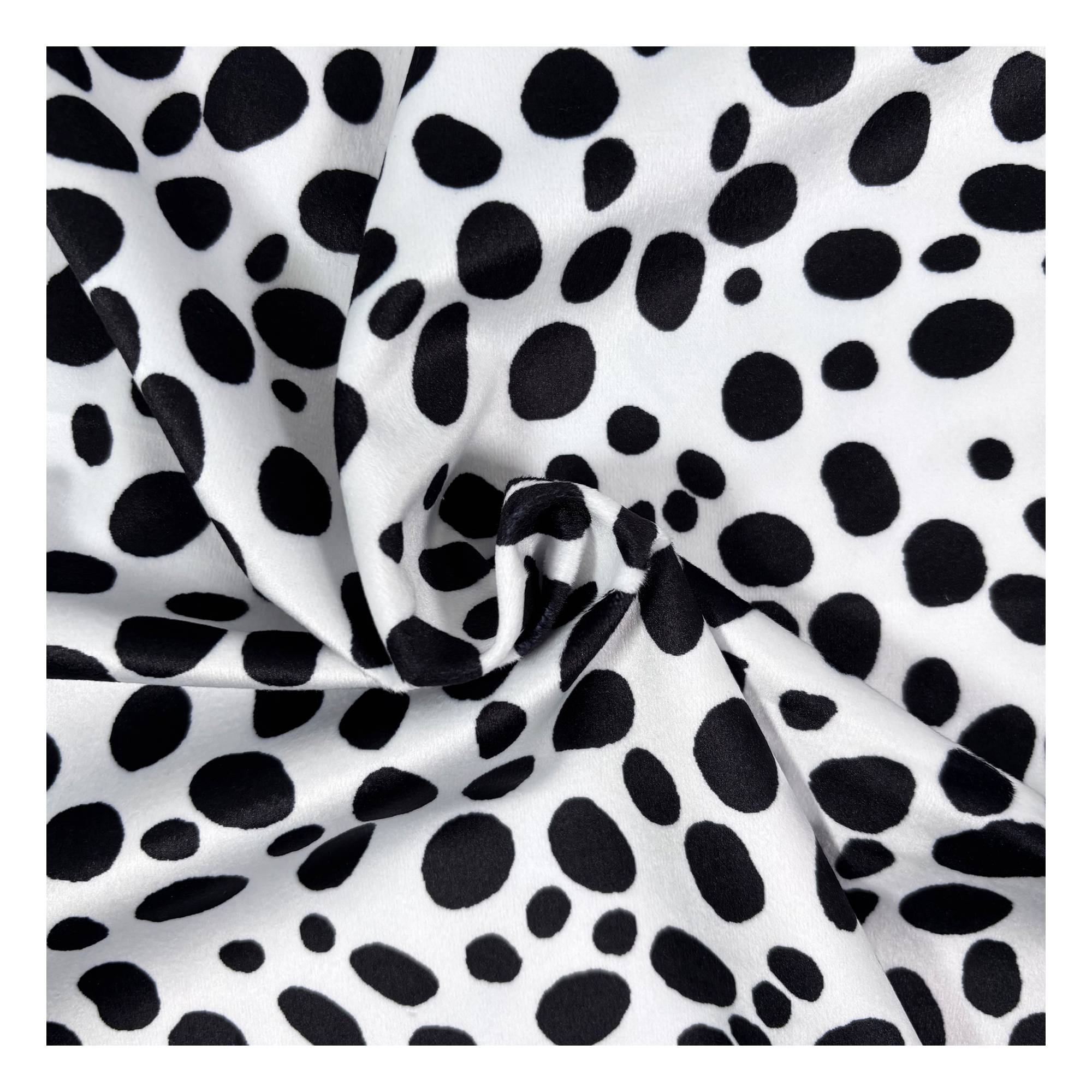 Dalmatian Animal Velour Fabric by the Metre