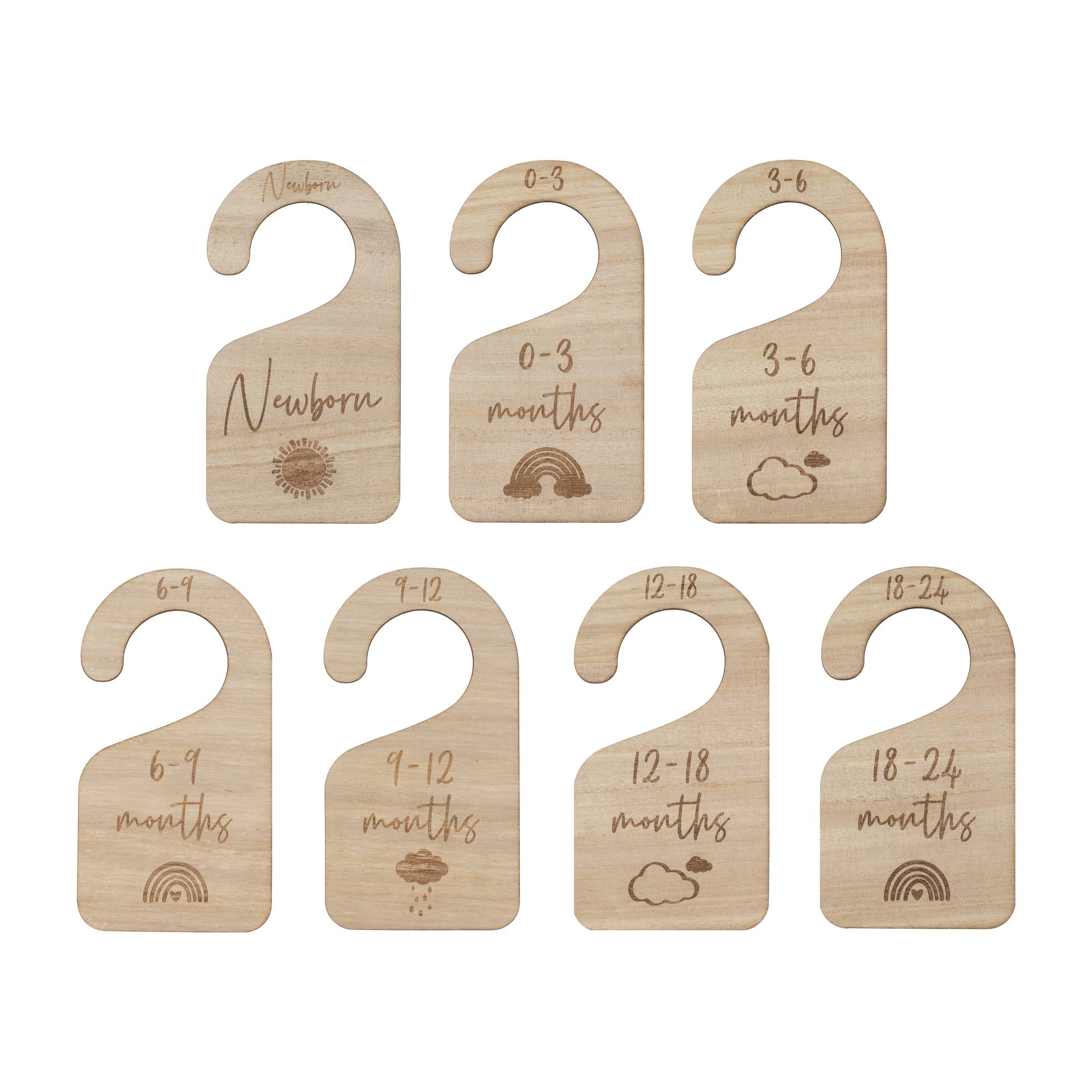 Ginger Ray Wooden Baby Hangers 7 Pack
