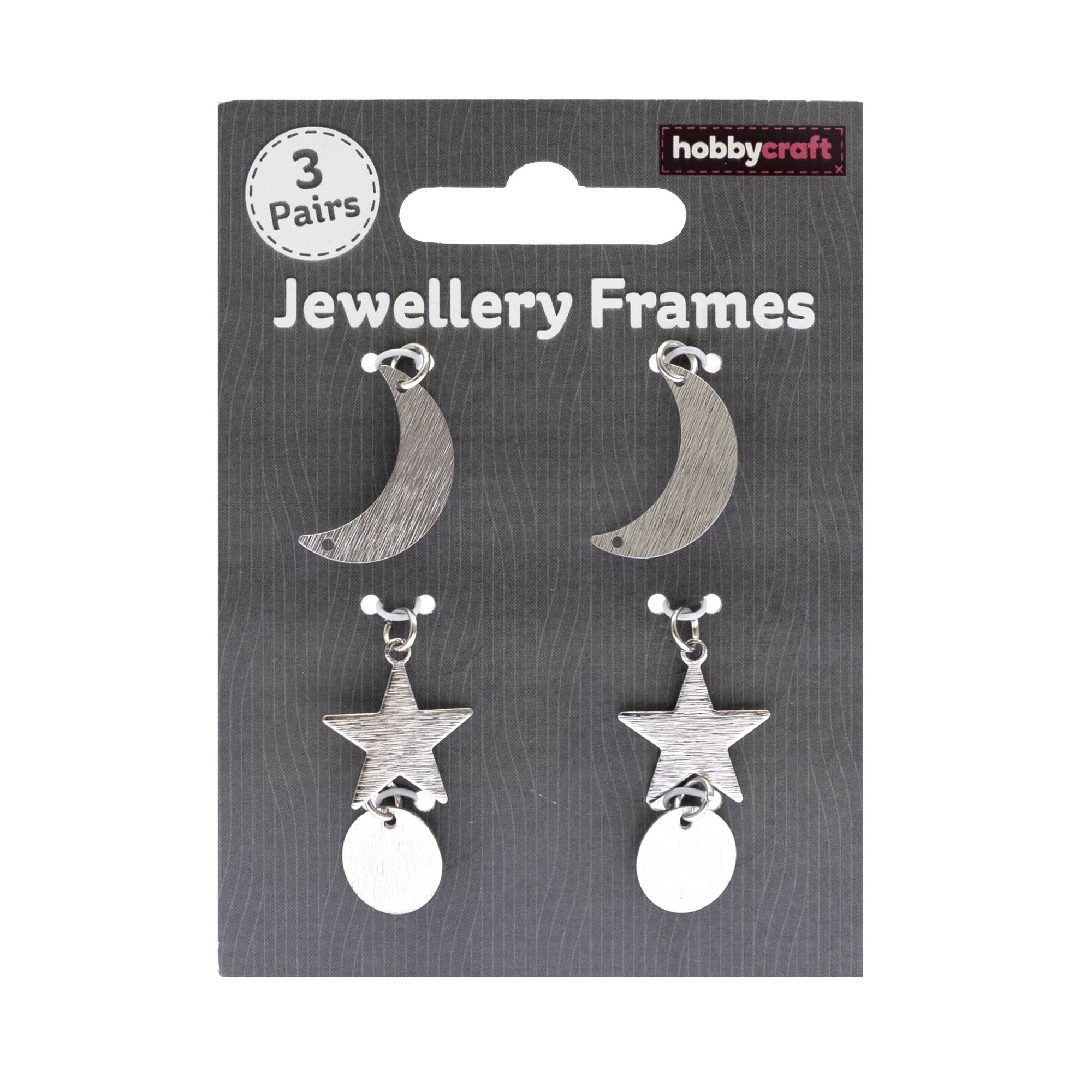 Silver Moon and Star Jewellery Frames 3 Pack