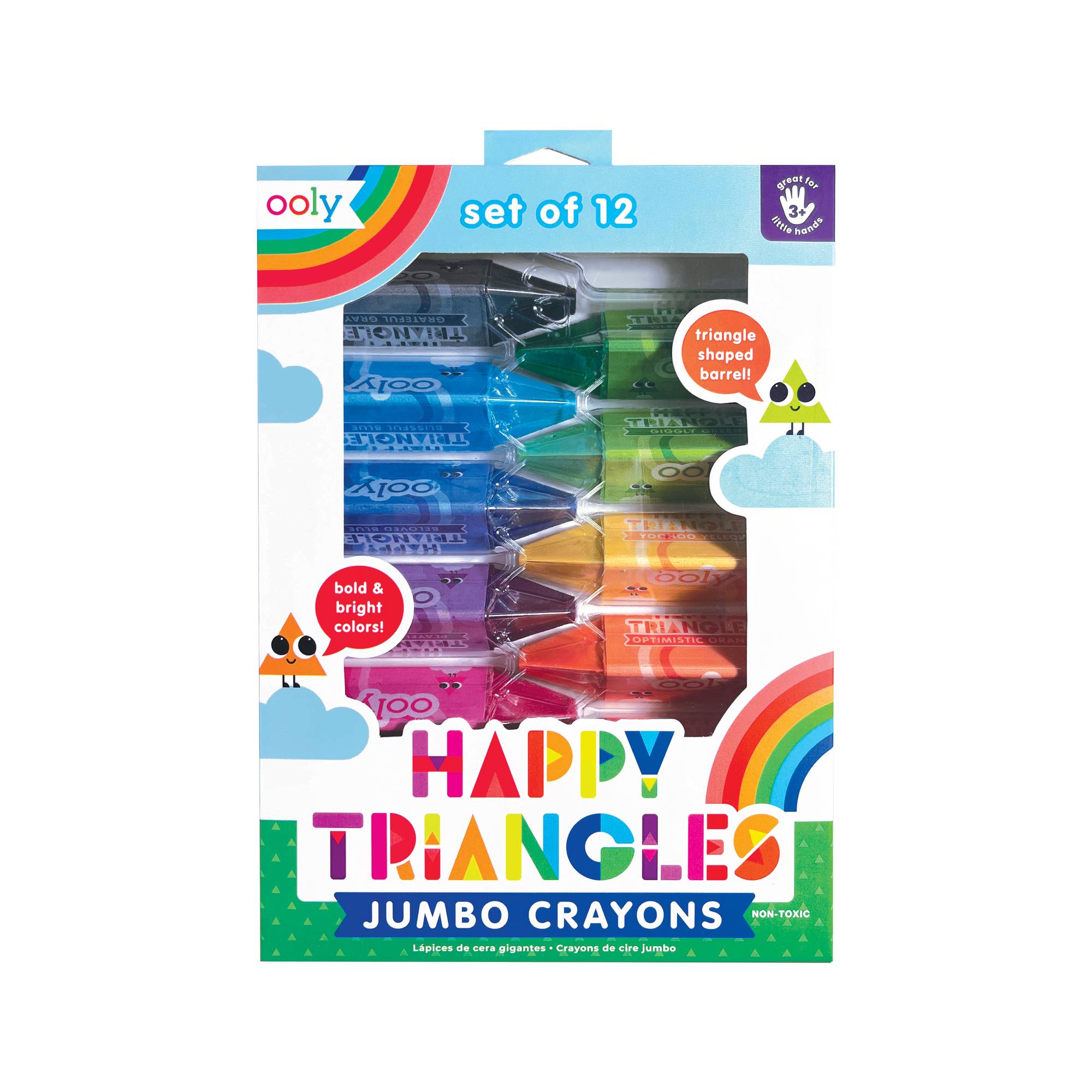 Happy Triangles Jumbo Crayons 12 Pack
