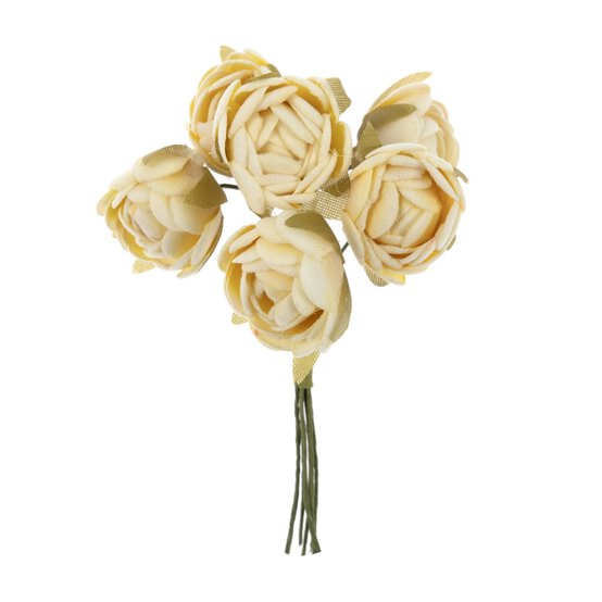 Lemon Yellow Round Petite Flower Picks 6 Pieces