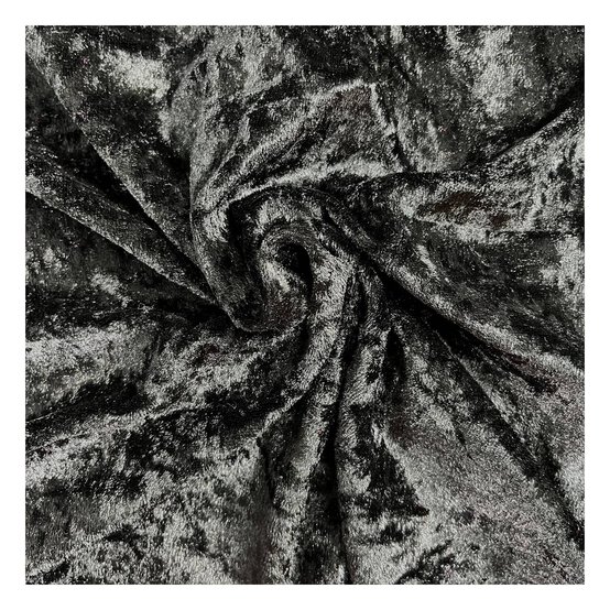 Black Crushed Velour Fabric by the Metre