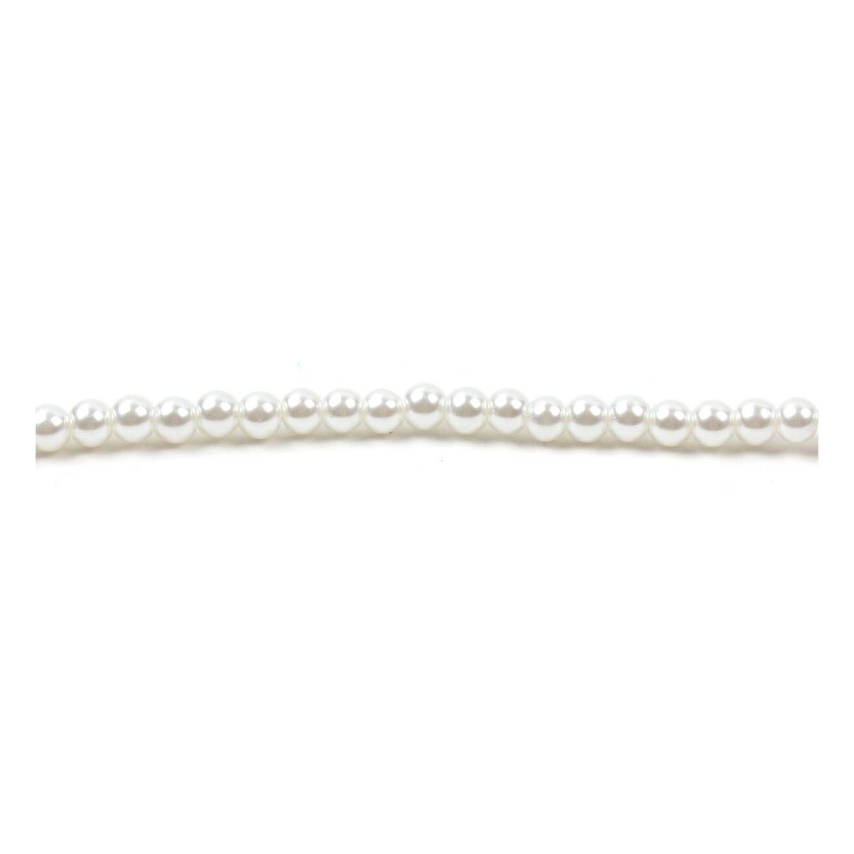 White Glass Pearl Bead String 29 Pieces