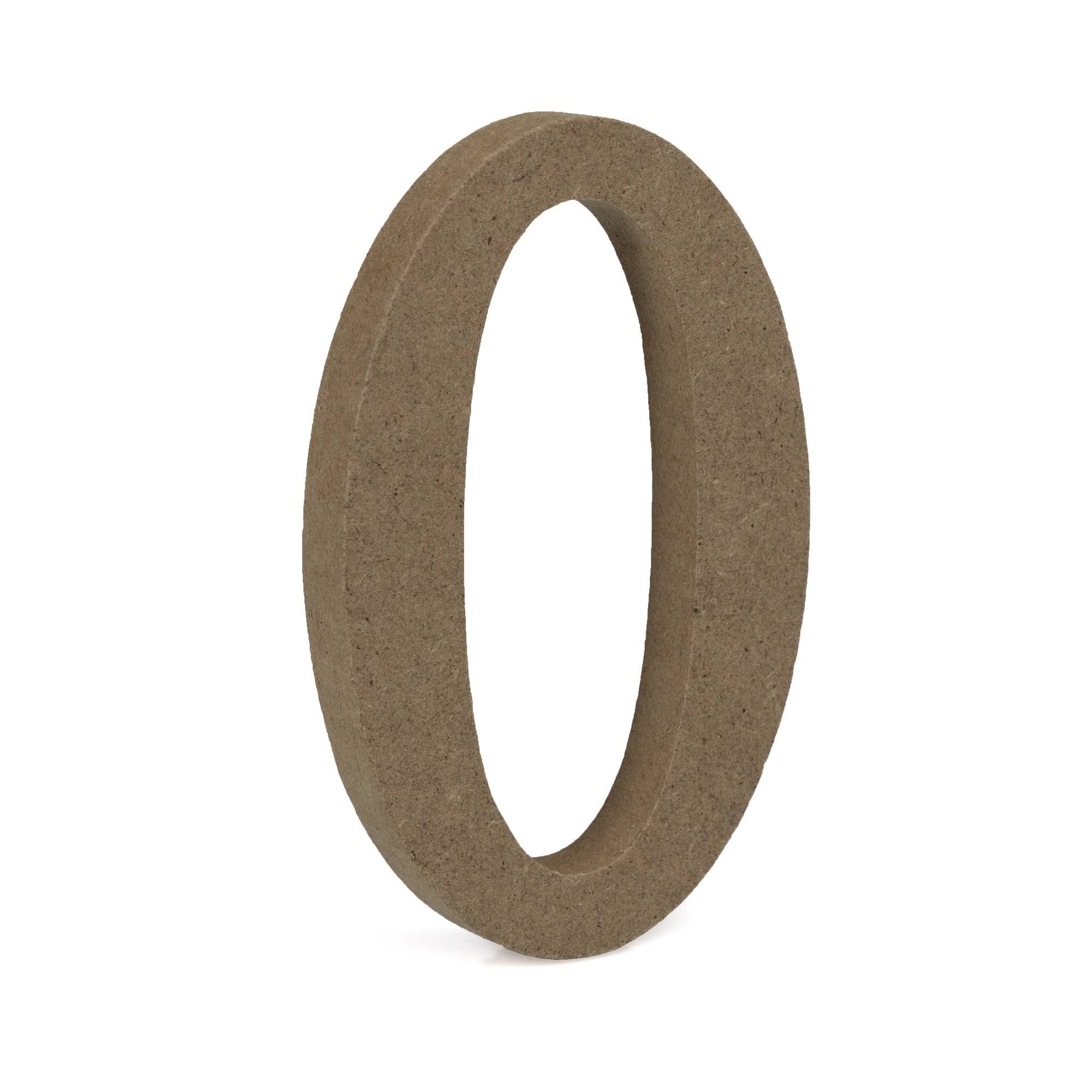 Mini MDF Wooden Number 0 8cm
