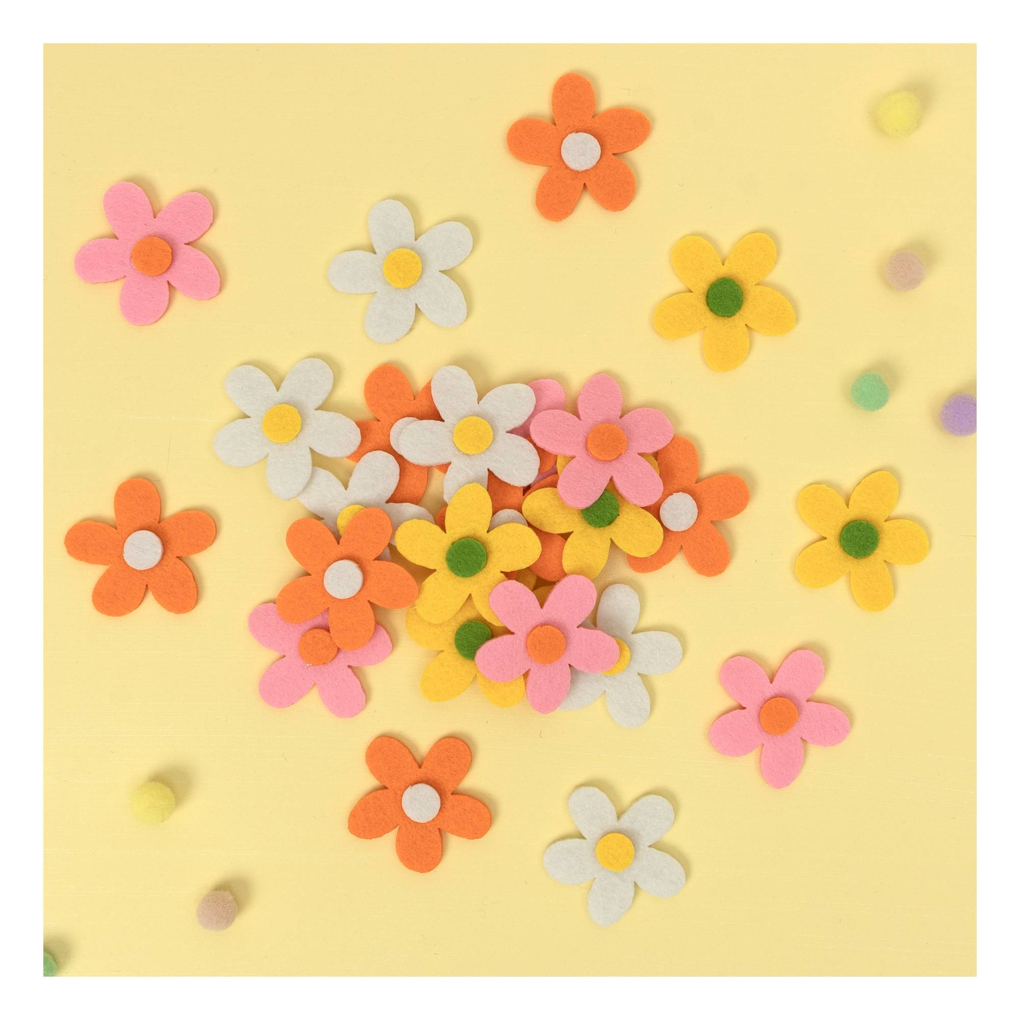 Felt Flower Heads 24 Pack