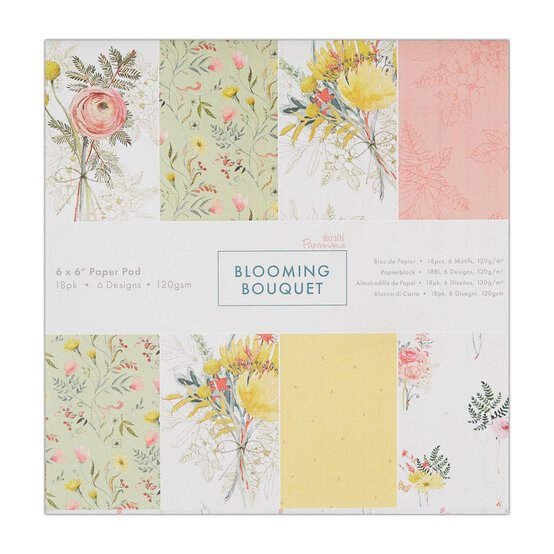 Papermania Blooming Bouquets Paper Pad 6 x 6 Inches 18 Sheets