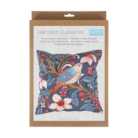 Trimits Magnolia Bird Half Stitch Cushion Kit 40cm x 40cm