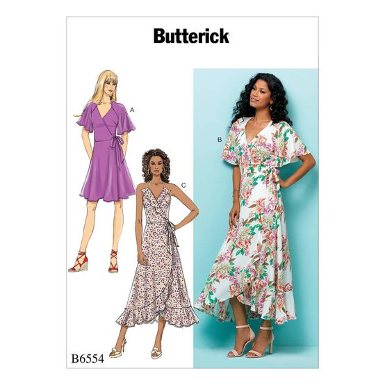 Butterick Wrap Dress Sewing Pattern B6554 (6-14)