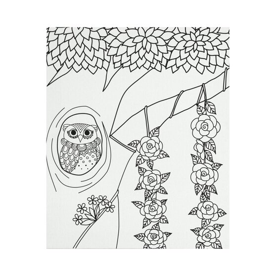 Owl Colour-in Canvas