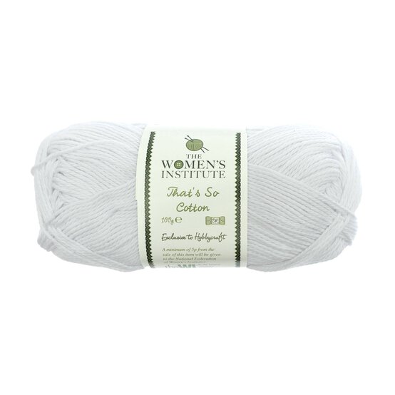 Women’s Institute White That’s So Cotton DK Yarn 100g