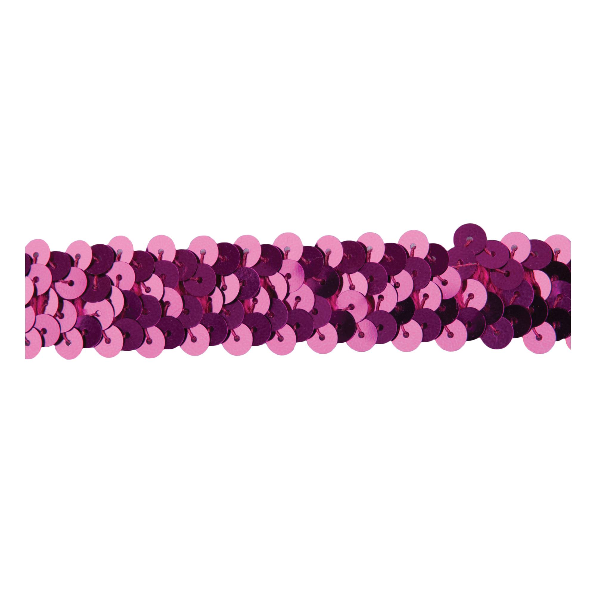 Fuchsia 20mm Sequin Stretch Trim by the Metre