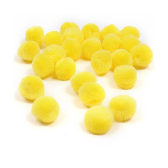 Yellow Pom Poms 2cm 25 Pack