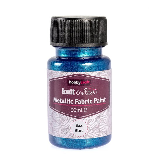 Sax Blue Metallic Fabric Paint 50ml