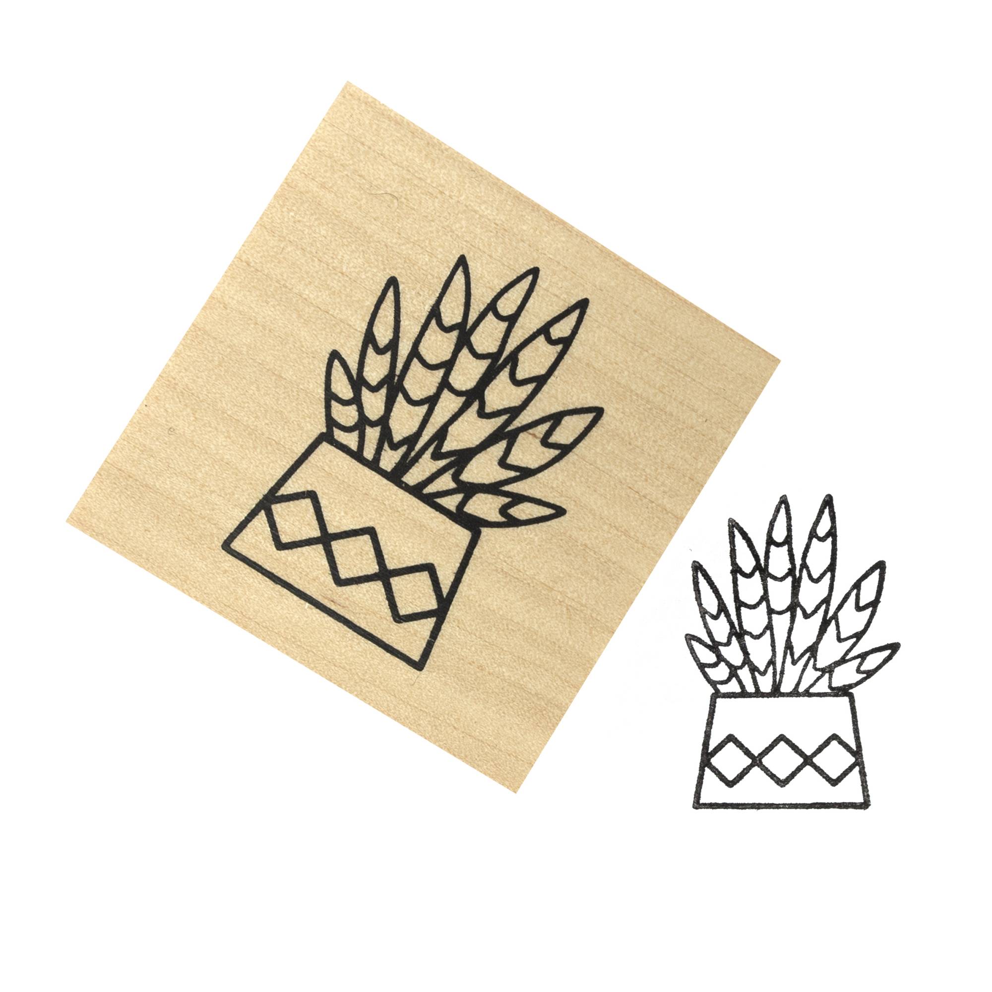 Aloe Vera Wooden Stamp 3.8cm x 3.8cm