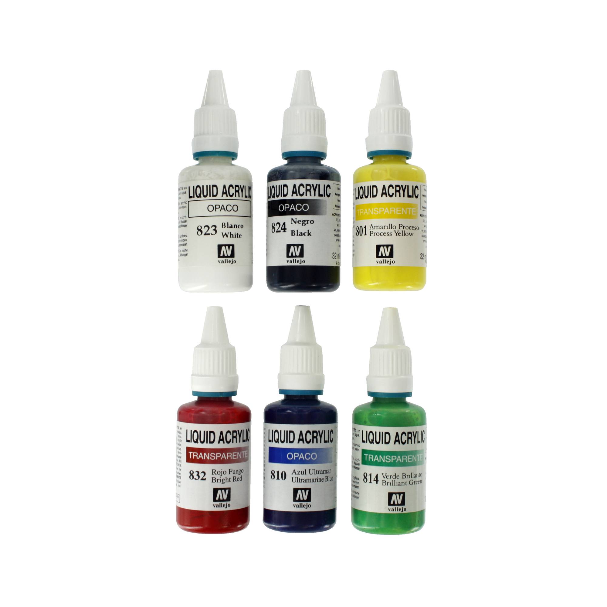 Spraycraft Liquid Acrylic Colours Set 32ml 6 Pack