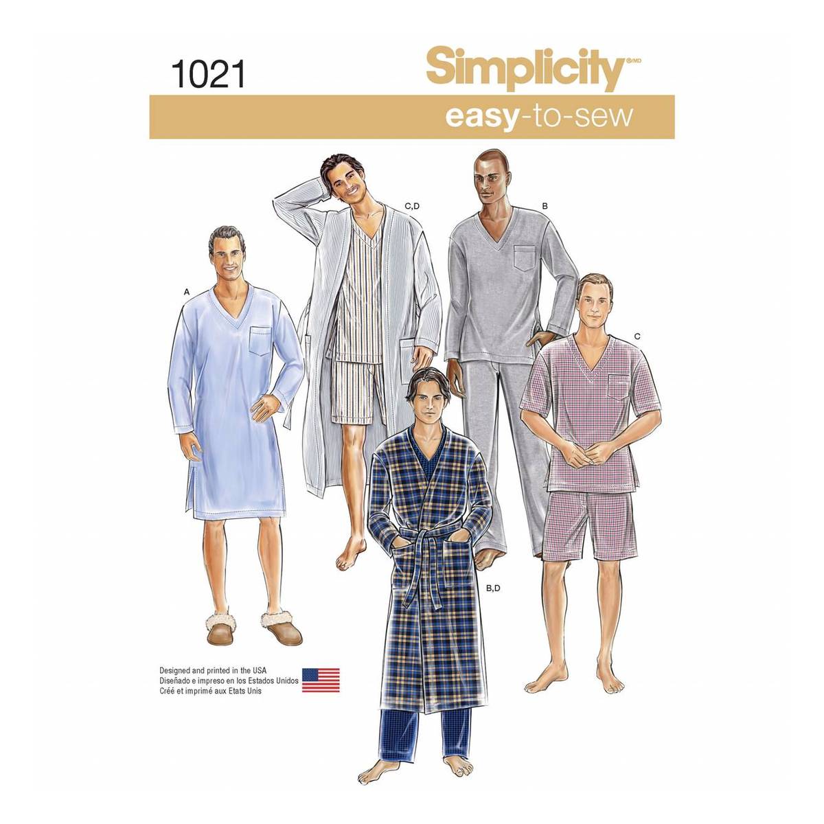 Simplicity Pyjamas and Robe Sewing Pattern 1021 (XS-XL)