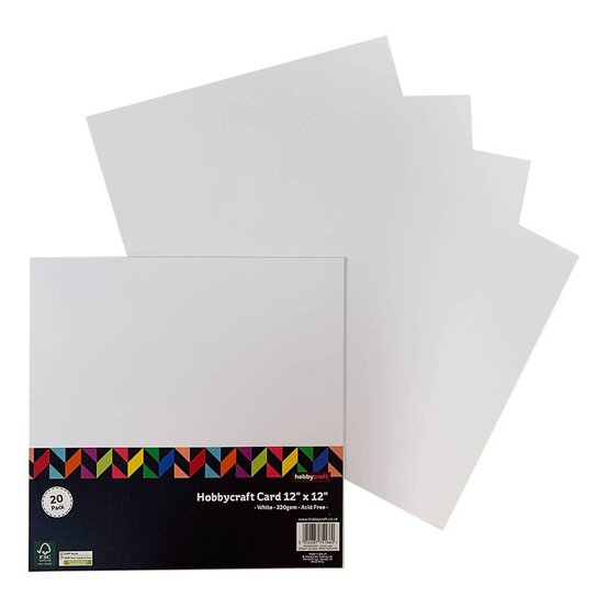 White Card 12 x 12 Inches 20 Pack
