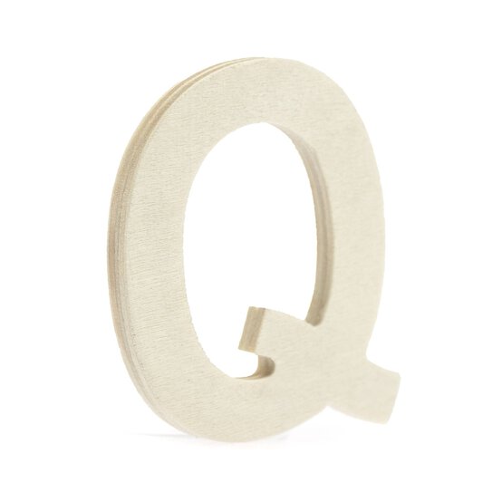 Small Wooden Letter Q 6.5cm
