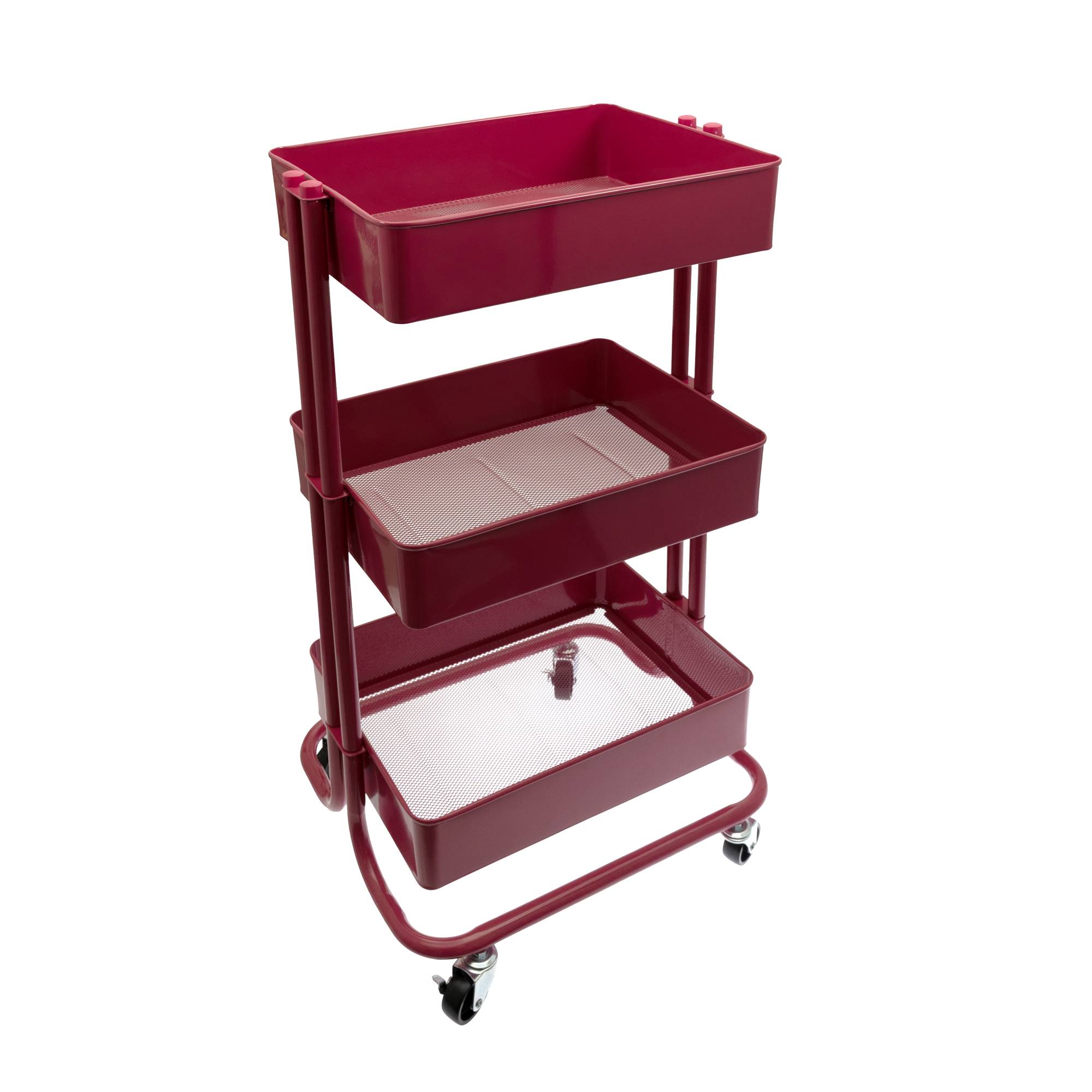 Dusty Pink Three Tier Storage Trolley