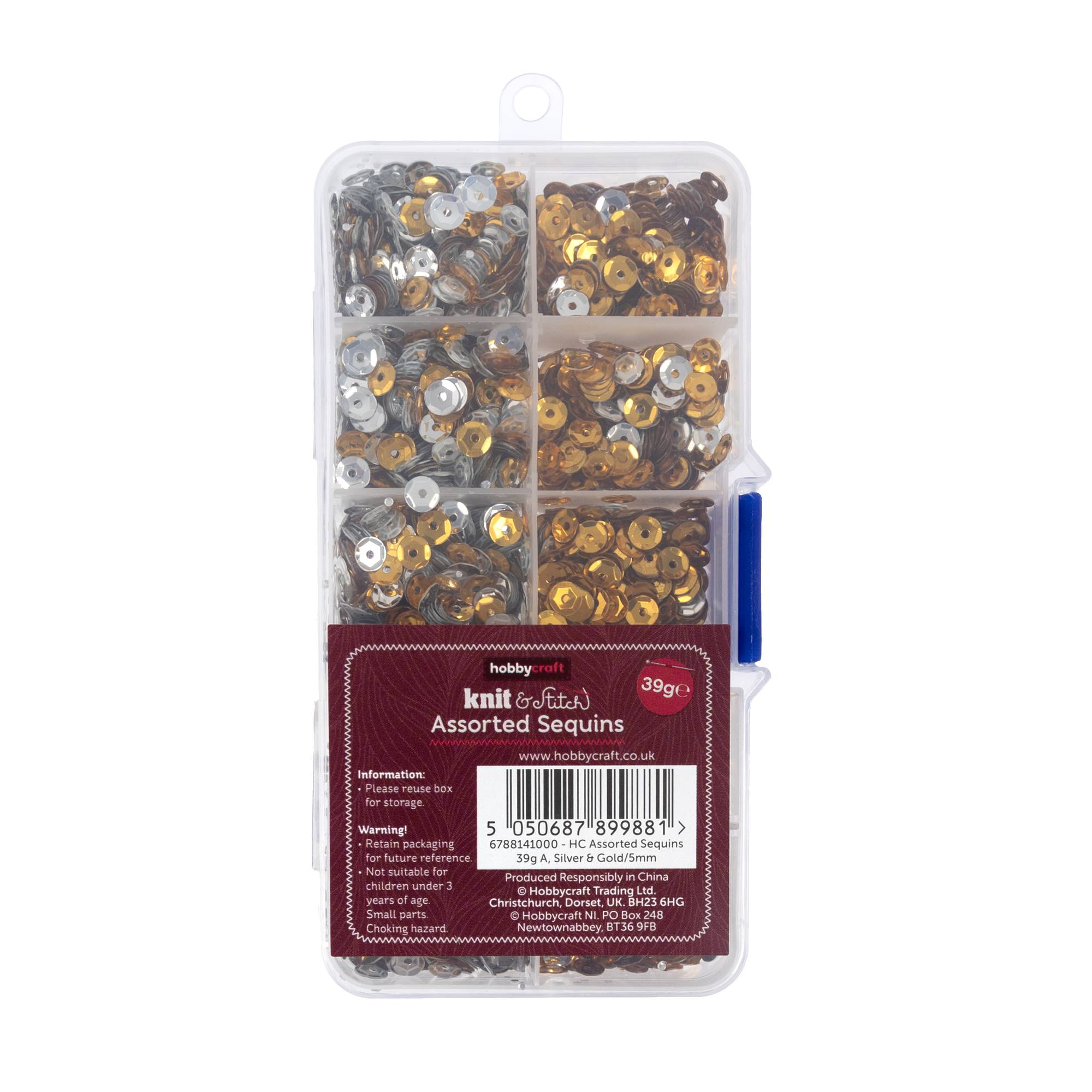 Assorted Silver and Gold Sequins 39g