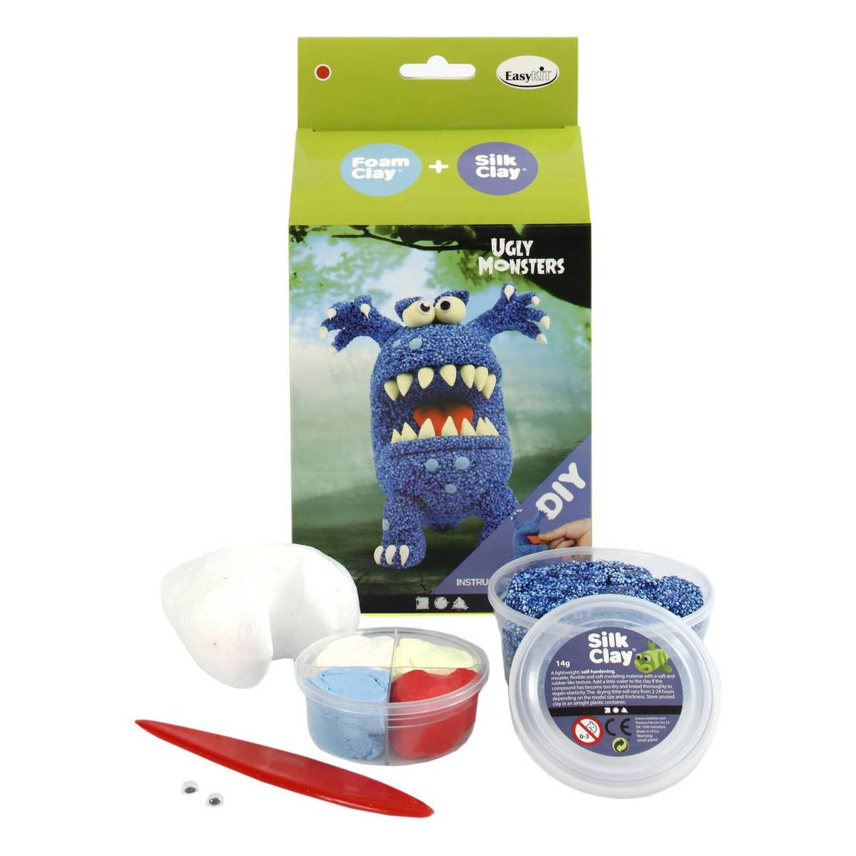 DIY Blue Monster Silk and Foam Clay Kit