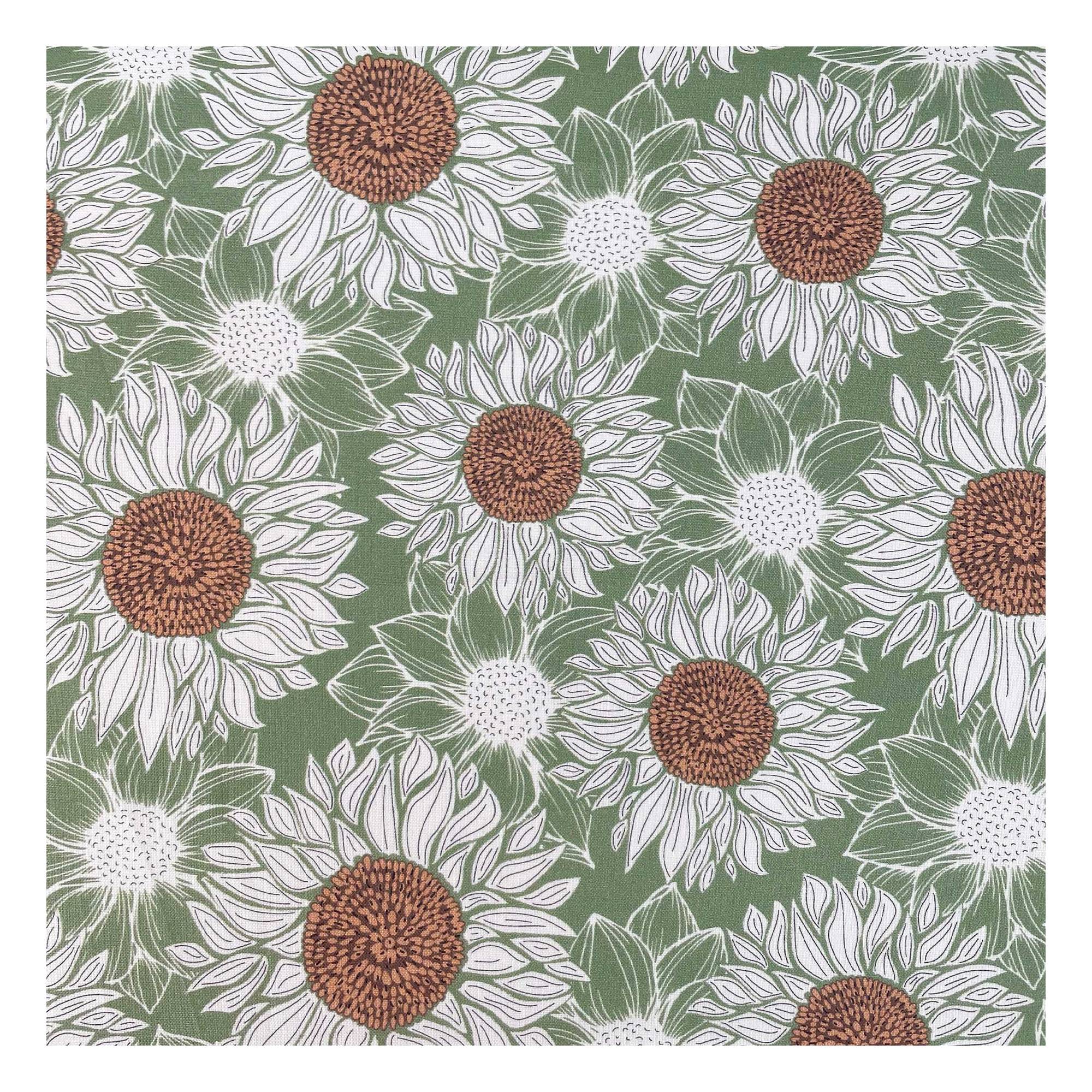 WI Sage Sunflower Cotton Fabric by the Metre