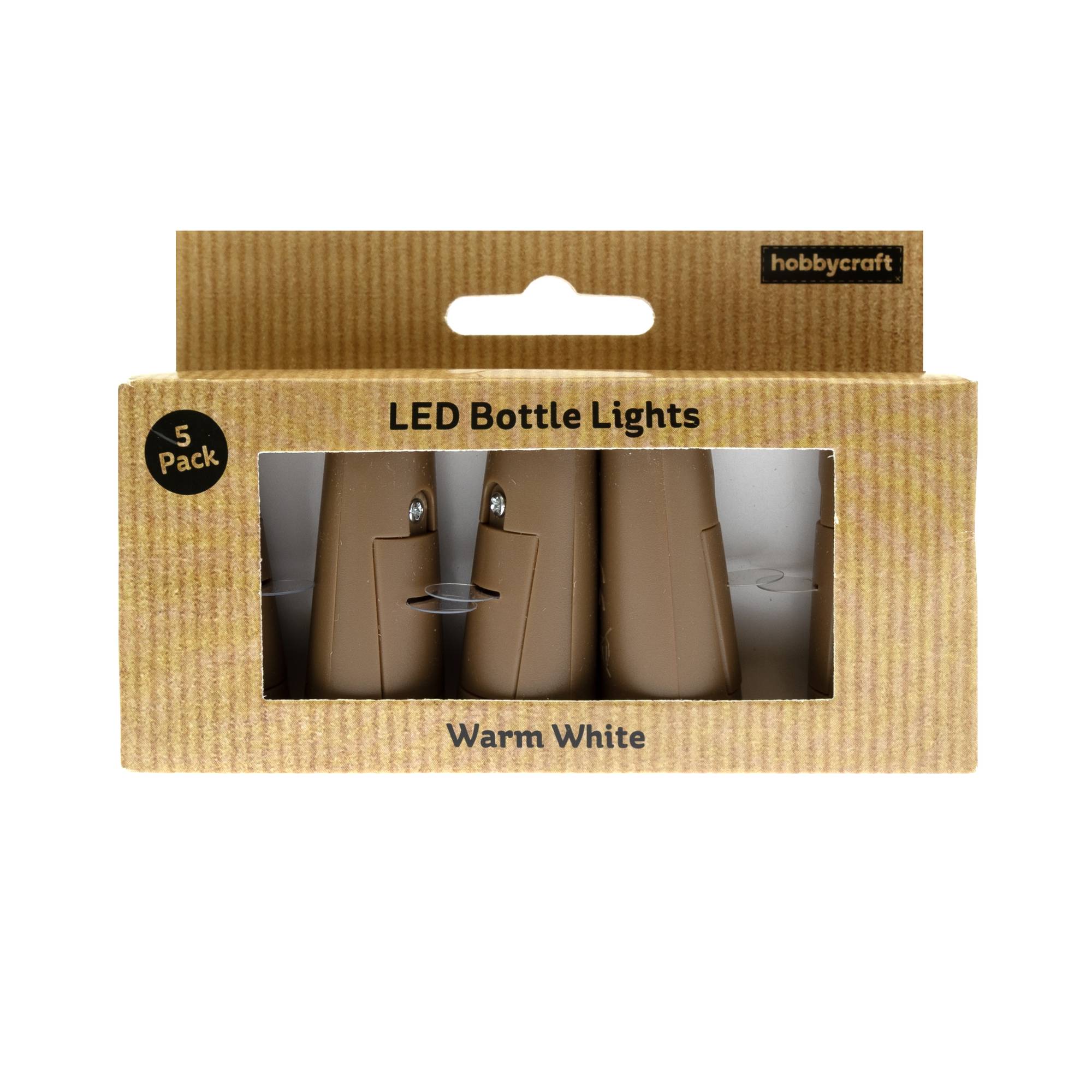 Warm White LED Bottle Lights 5 Pack