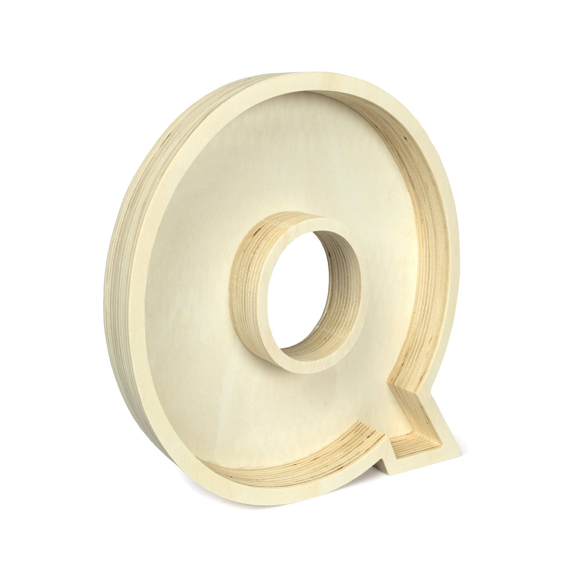Wooden Fillable Letter Q 22cm