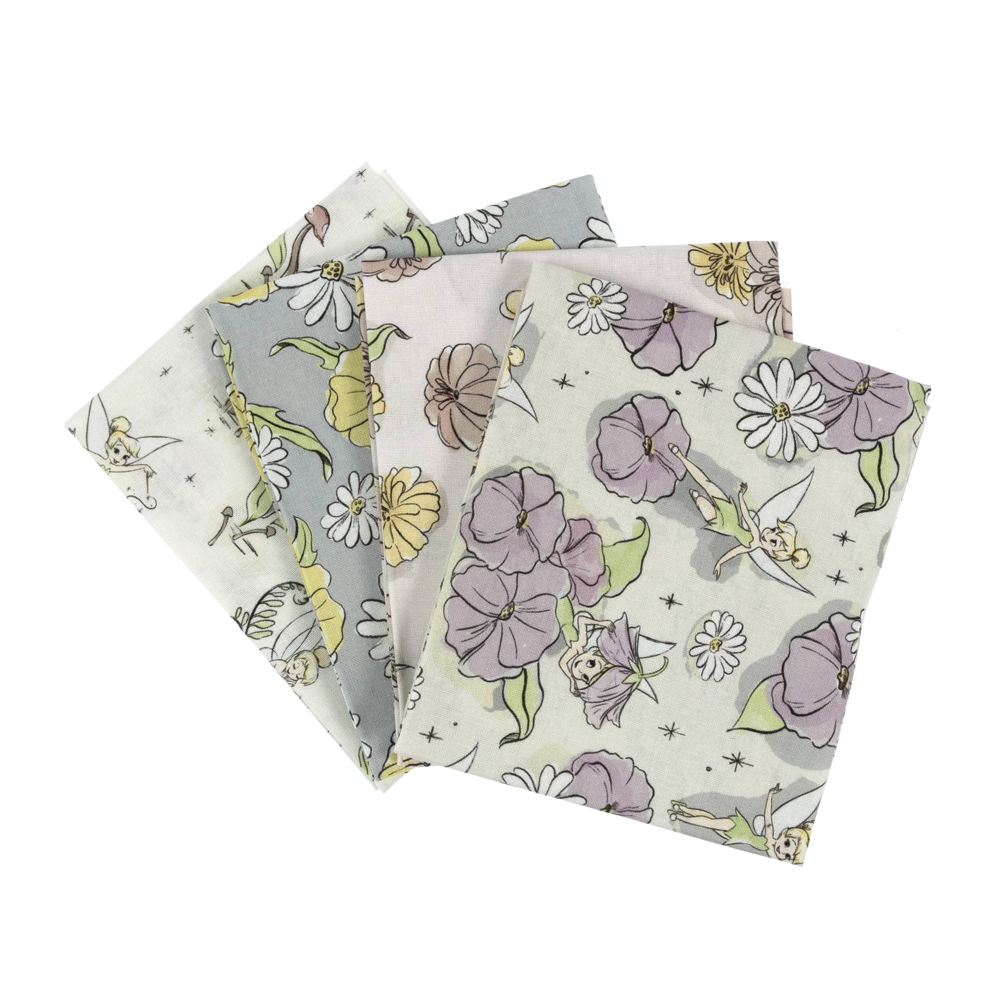 Tinkerbell Botanical Wonders Cotton Fat Quarters 4 Pack