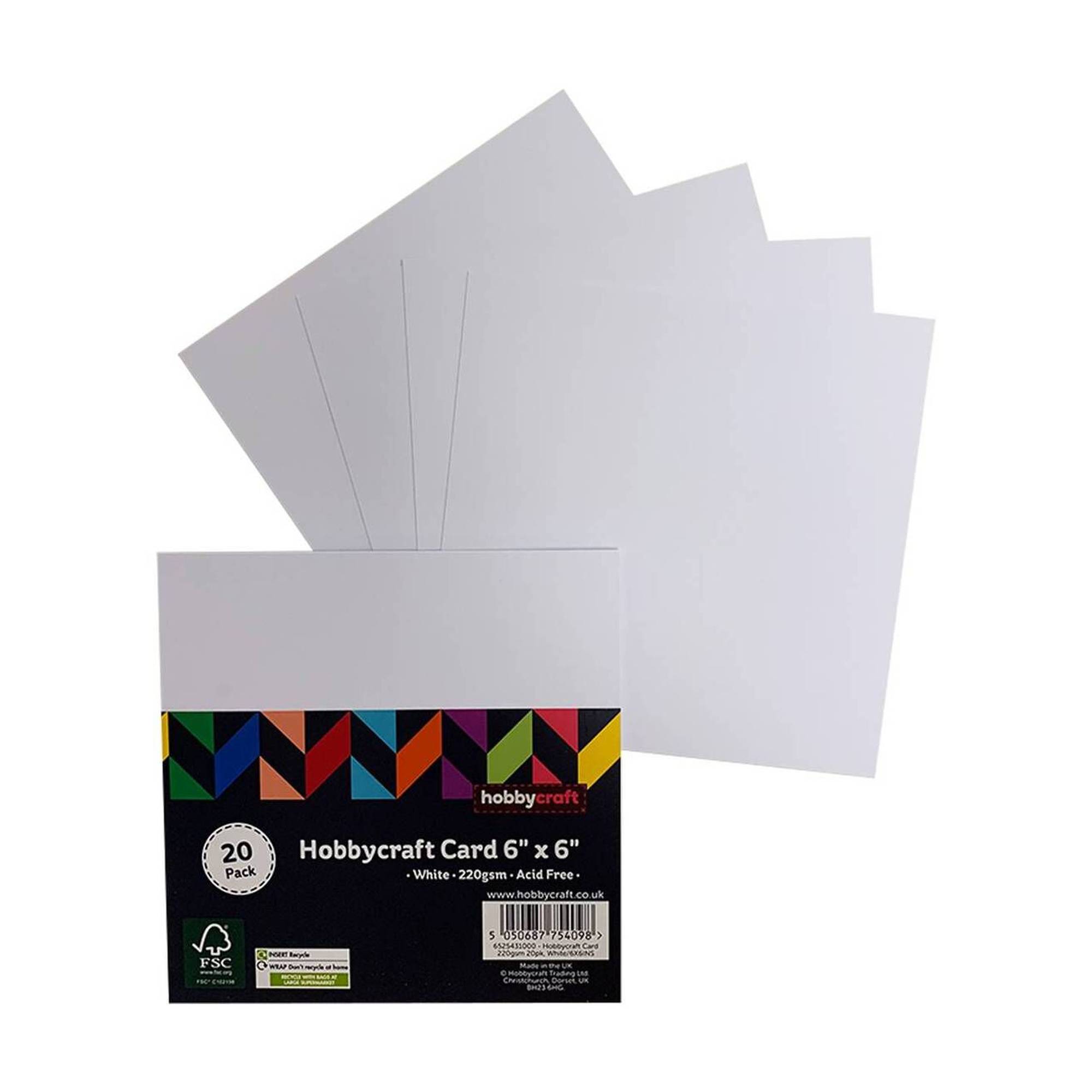 White Card 6 x 6 Inches 20 Pack