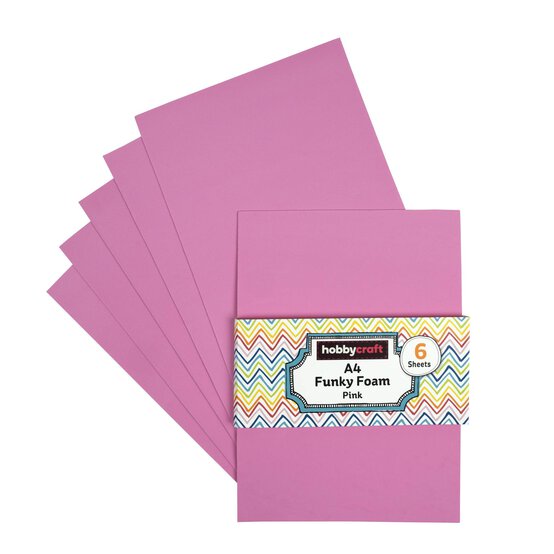 Pink EVA Foam Sheets?A4 6 Pack