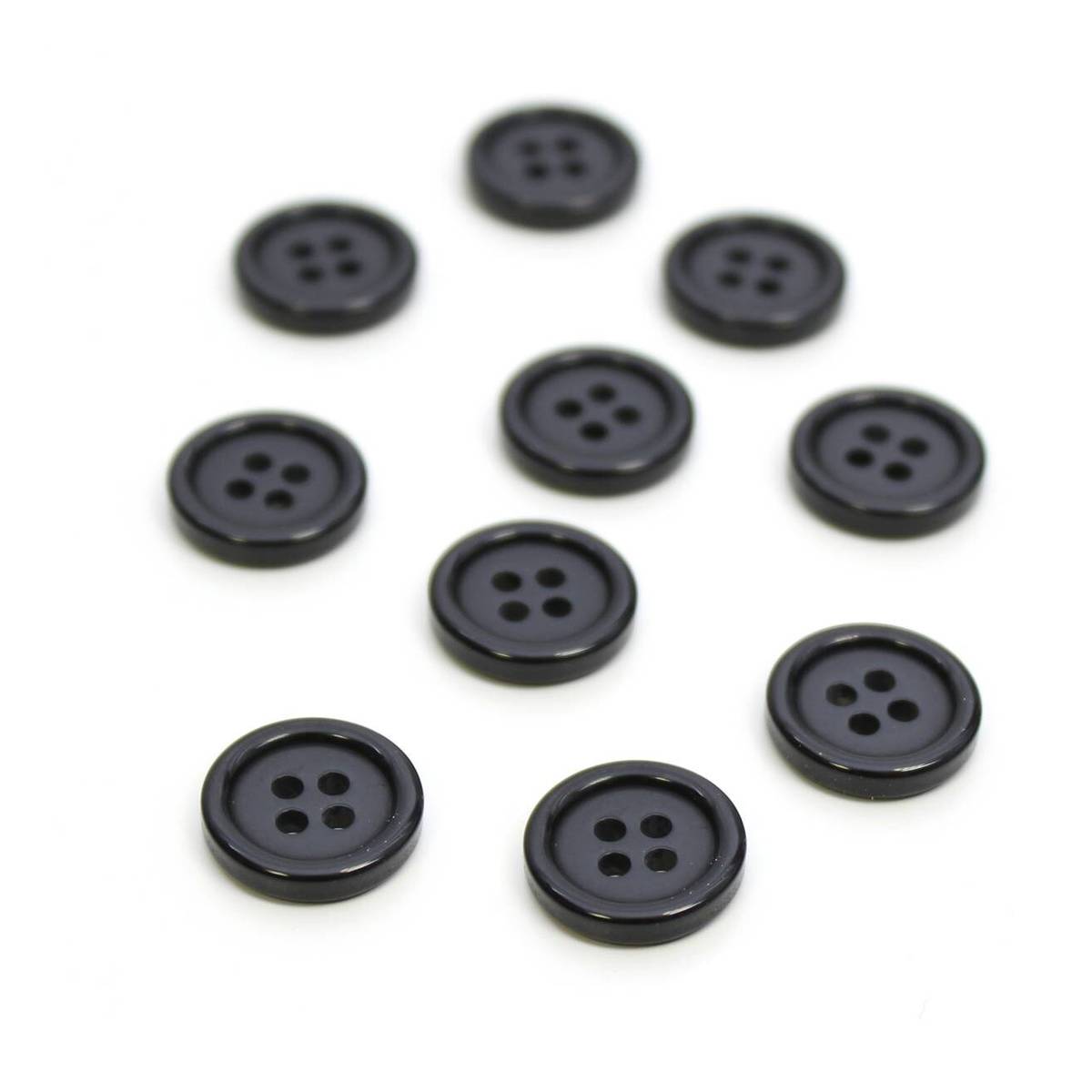Hemline Black Basic Jacket Button 10 Pack