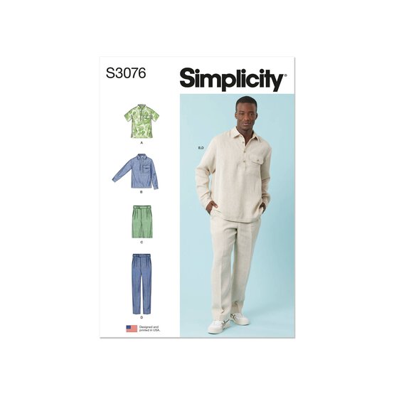 Simplicity Men’s Separates Sewing Pattern S3076 (44-52)