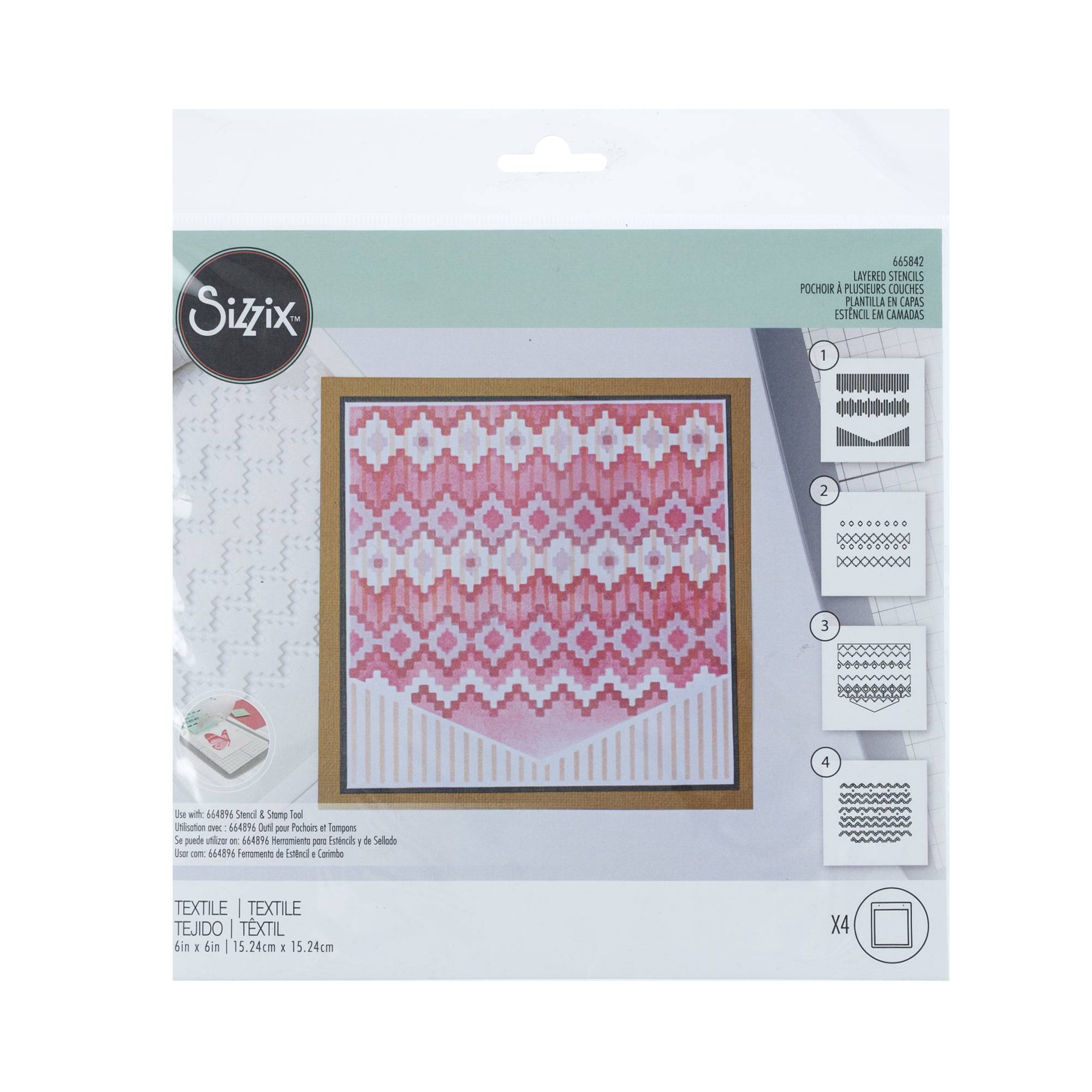 Sizzix Textile Layered Stencils 4 Pack