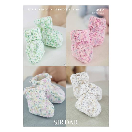 Sirdar Snuggly Spots DK Bootees Digital Pattern 4562