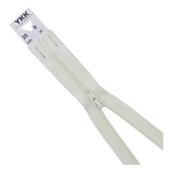 YKK Cream Dress and Skirt Zip 20cm