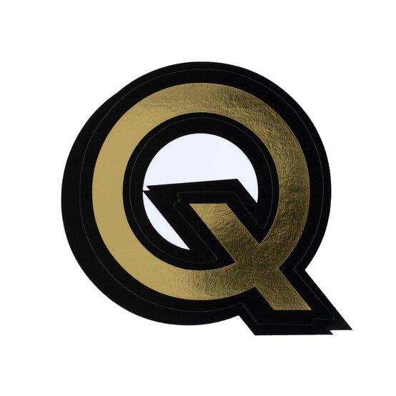 Black and Gold Vinyl Letter Q Sticker 5cm