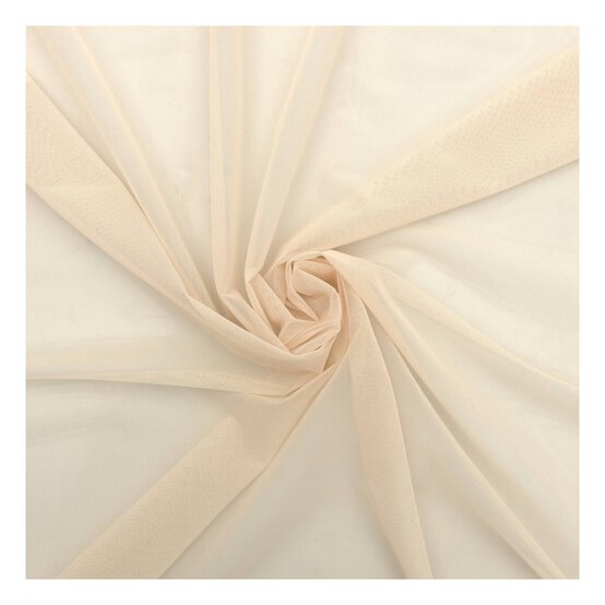 Beige Spandex Mesh Fabric by the Metre