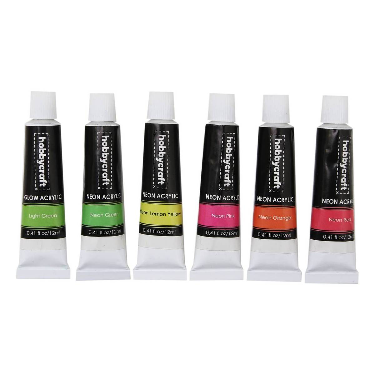 Neon Acrylic Paint Pots 12ml 6 Pack