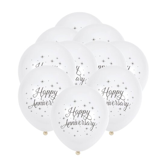 Happy Anniversary Latex Balloons 10 Pack
